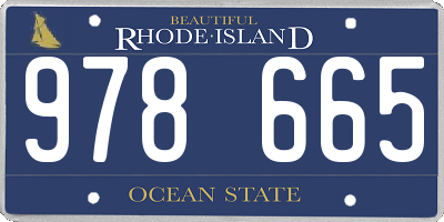 RI license plate 978665