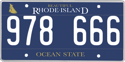 RI license plate 978666