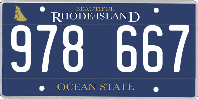 RI license plate 978667