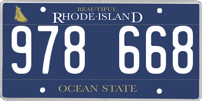 RI license plate 978668