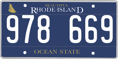 RI license plate 978669