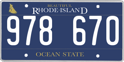 RI license plate 978670
