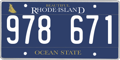 RI license plate 978671