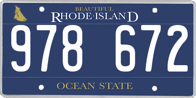 RI license plate 978672