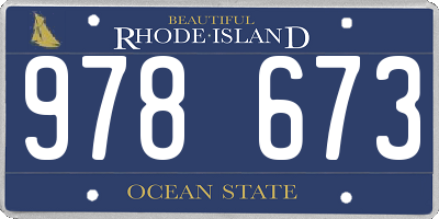 RI license plate 978673