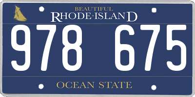 RI license plate 978675