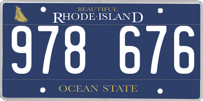 RI license plate 978676