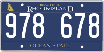 RI license plate 978678