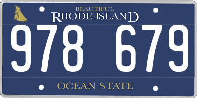 RI license plate 978679