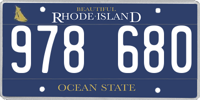 RI license plate 978680