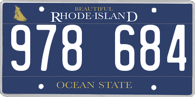 RI license plate 978684