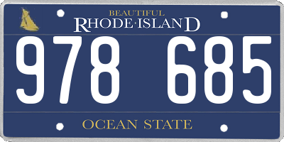RI license plate 978685