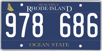 RI license plate 978686