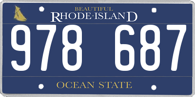 RI license plate 978687