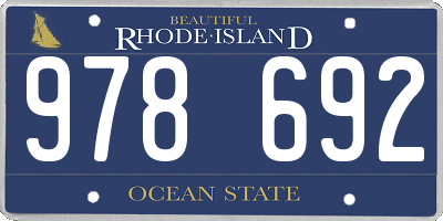 RI license plate 978692