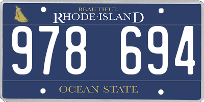 RI license plate 978694