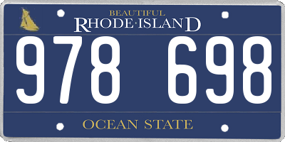 RI license plate 978698