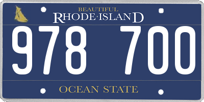 RI license plate 978700