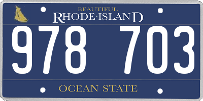 RI license plate 978703