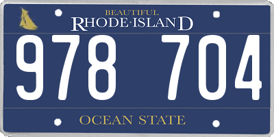 RI license plate 978704