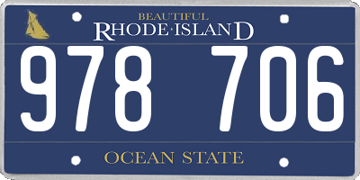 RI license plate 978706