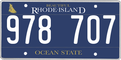 RI license plate 978707