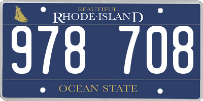 RI license plate 978708