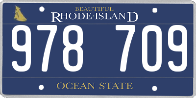 RI license plate 978709
