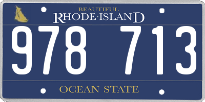 RI license plate 978713