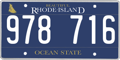 RI license plate 978716