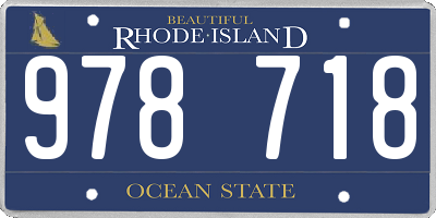 RI license plate 978718