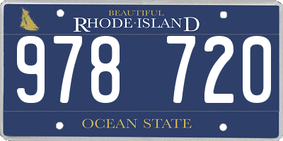 RI license plate 978720