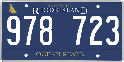 RI license plate 978723