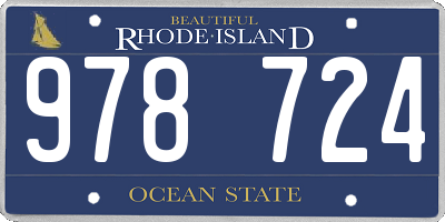 RI license plate 978724