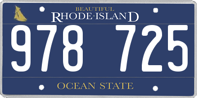 RI license plate 978725