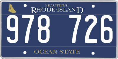 RI license plate 978726