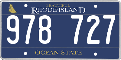 RI license plate 978727