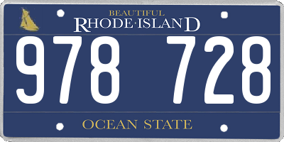 RI license plate 978728