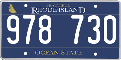 RI license plate 978730