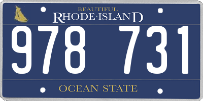 RI license plate 978731