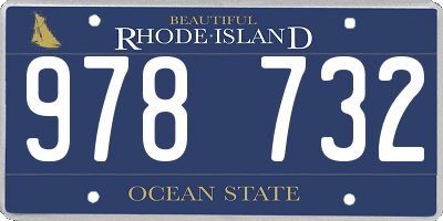 RI license plate 978732