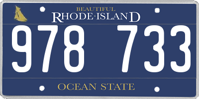 RI license plate 978733