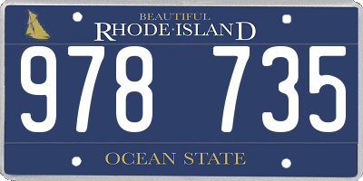 RI license plate 978735