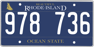 RI license plate 978736