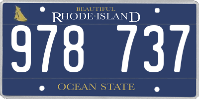 RI license plate 978737