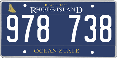 RI license plate 978738
