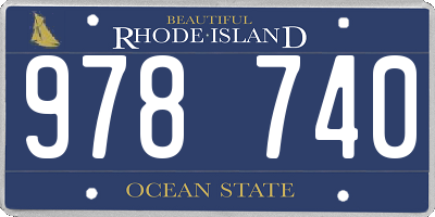 RI license plate 978740