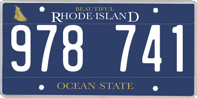 RI license plate 978741