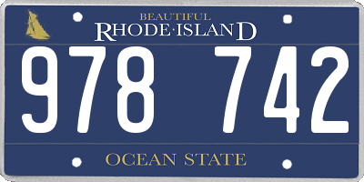 RI license plate 978742