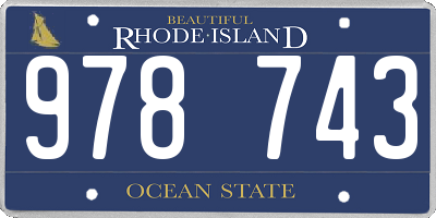 RI license plate 978743